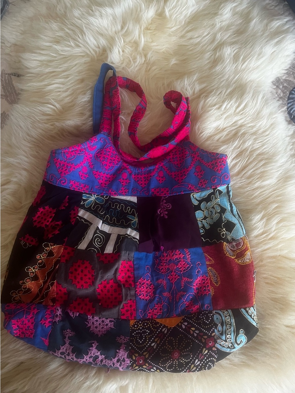 Colorful Fabric Patchwork Shoulder Bag